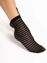 Fiore Horizontal Stripe Crew Socks – 20 Den
