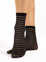 Fiore Horizontal Stripe Crew Socks – 20 Den