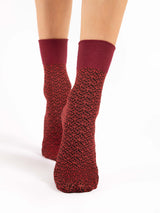 Fiore Jacquard Pattern Crew Socks – 40 Den