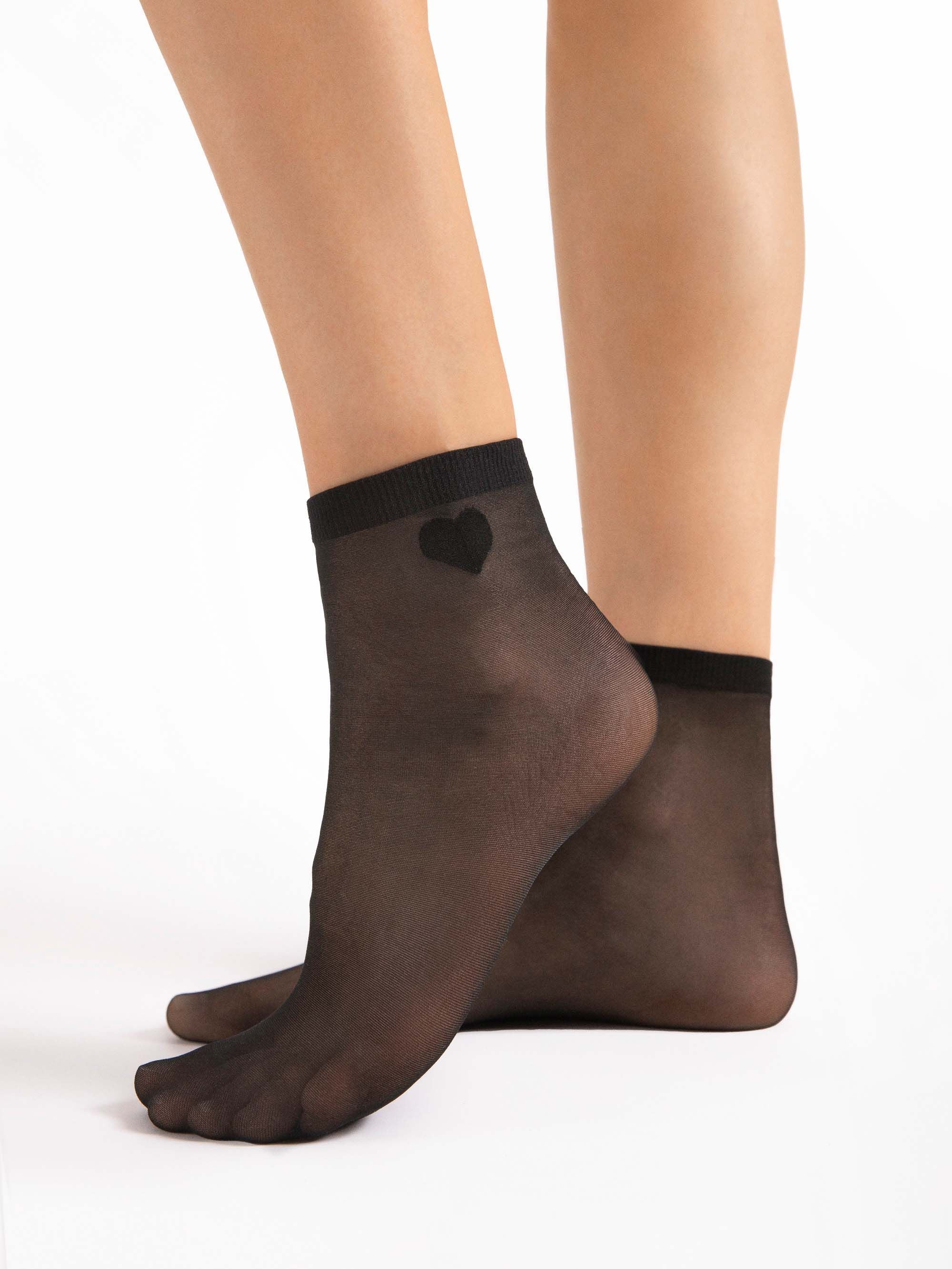 Fiore Sheer Heart Ankle Socks – 20 Den
