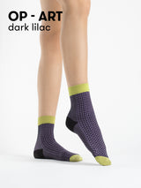 Fiore Op-Art Geometric Ankle Socks – 40 Den