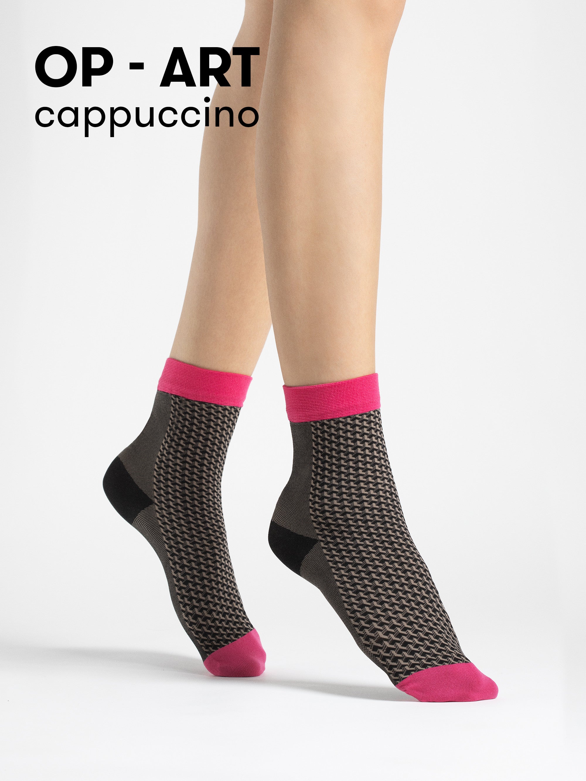 Fiore Op-Art Geometric Ankle Socks – 40 Den