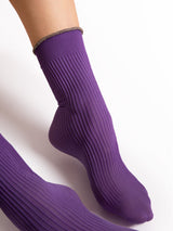 Fiore Fine Rib Crew Socks – 40 Den