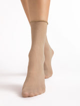 Fiore Fine Rib Crew Socks – 40 Den