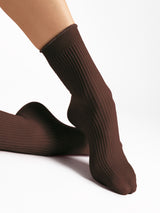 Fiore Fine Rib Crew Socks – 40 Den