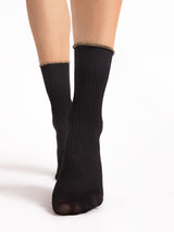 Fiore Fine Rib Crew Socks – 40 Den