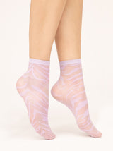 Fiore Steppe Sheer Tiger Print Ankle Socks – 15 Den