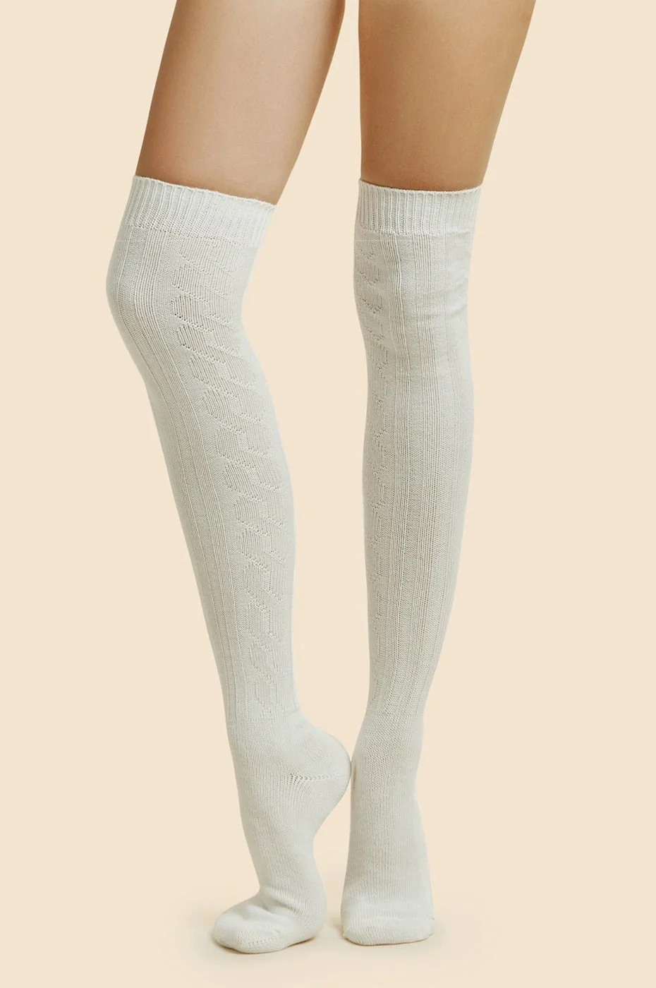 3-Pack Women's Cable Knit Over-the-Knee Socks