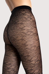 Fiore Sheer Floral Pattern Pantyhose – 30 Den