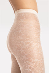 Fiore Sheer Floral Pattern Pantyhose – 30 Den