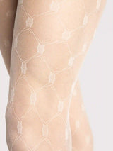 Fiore Serafina Lace Fishnet Pattern Control Top Pantyhose - 20 Den
