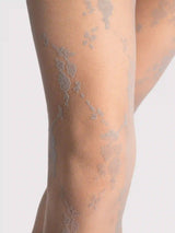 Fiore Rosalia Floral Lace Pattern Control Top Pantyhose - 20 Den