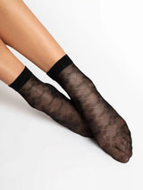 Fiore Una Oxford Pattern Ankle Socks - 20 Den