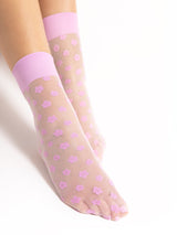 Fiore Ultra-Sheer Floral Crew Socks – 20 Den