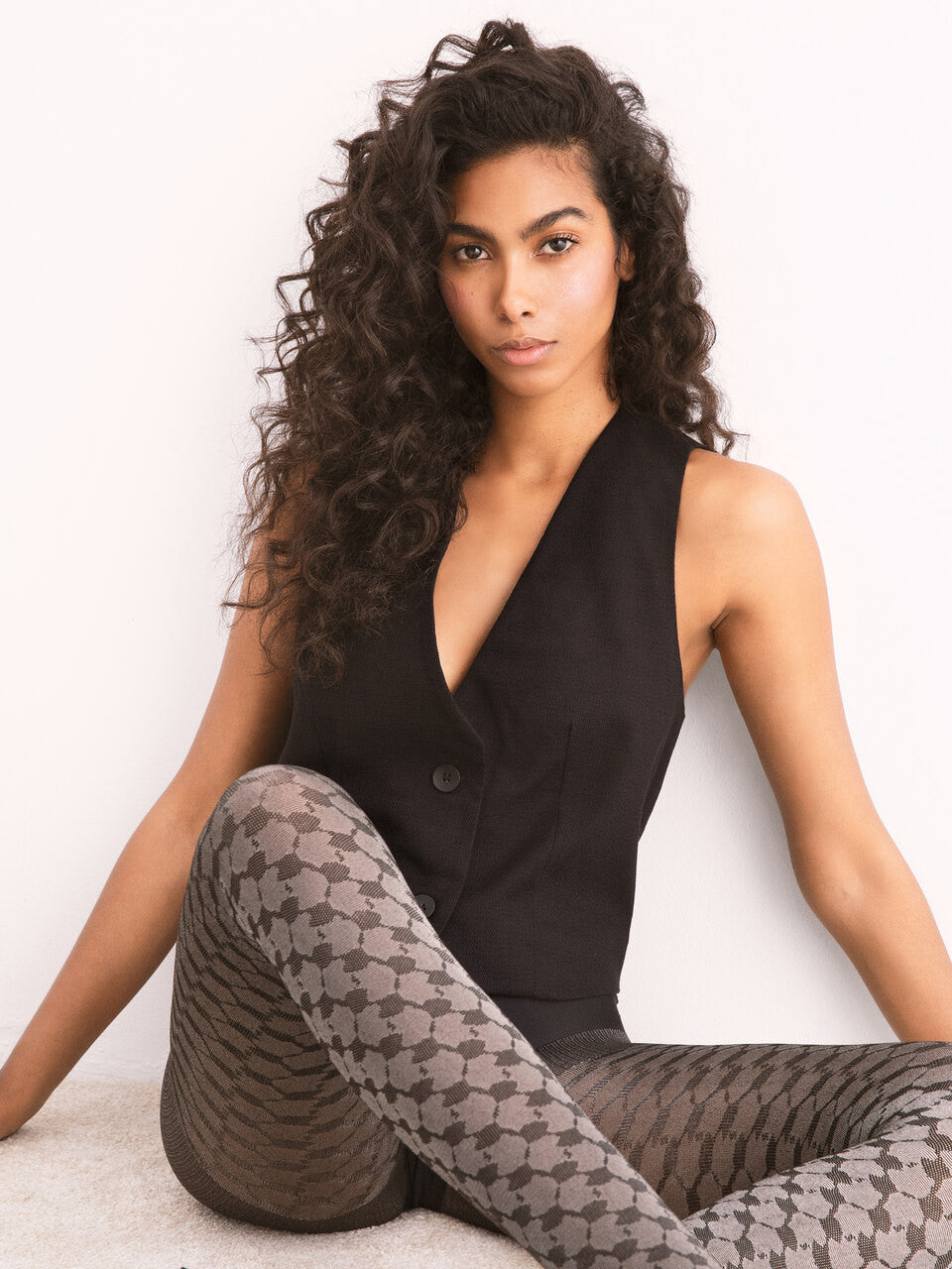 Fiore Houndstooth Pattern Tights – 30 Den