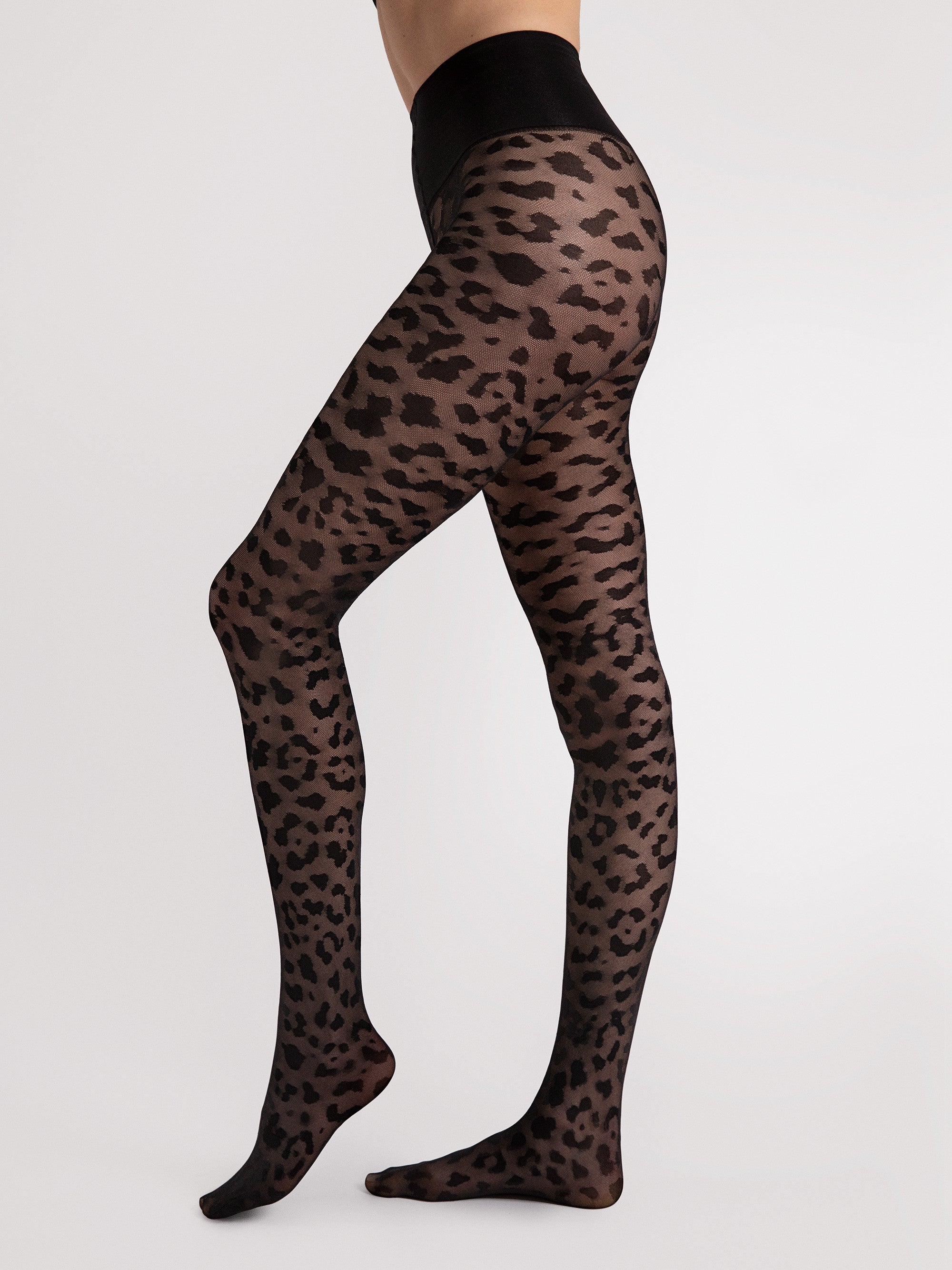 Fiore Leopard Print Shaping Pantyhose – 30 Den