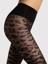 Fiore Leopard Print Shaping Pantyhose – 30 Den