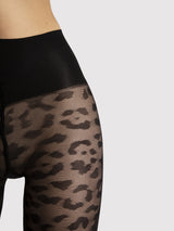 Fiore Leopard Print Shaping Pantyhose – 30 Den