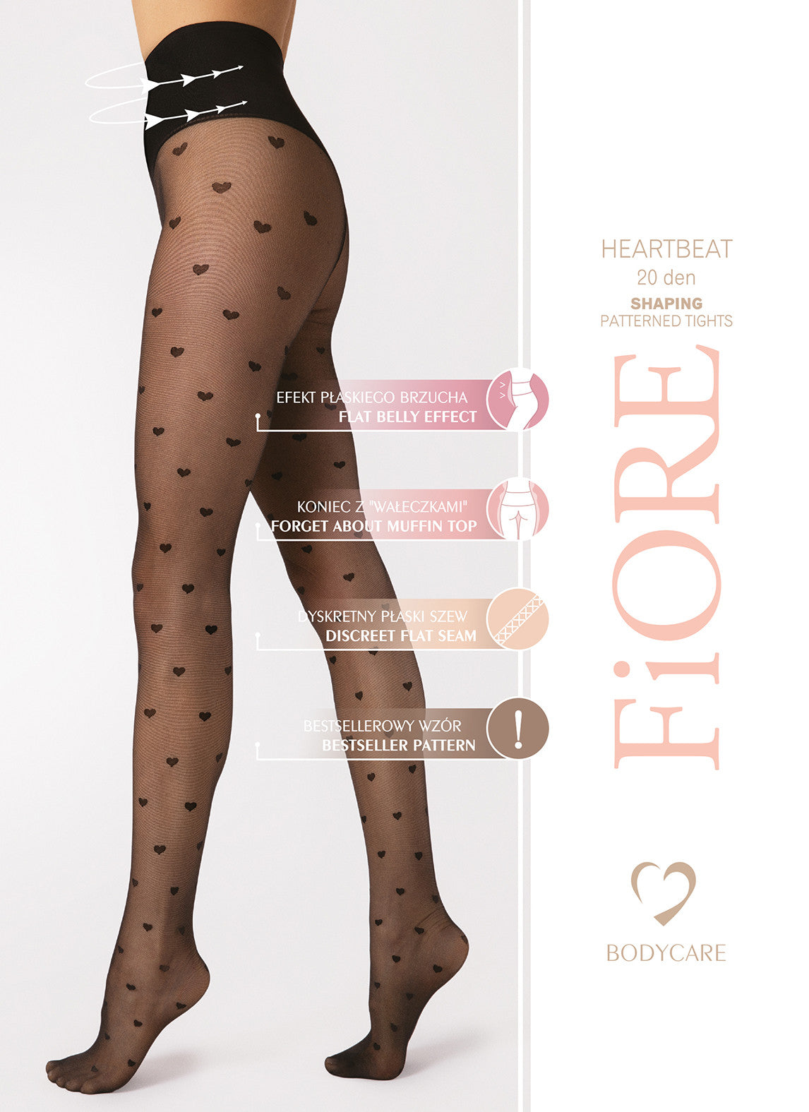 Fiore Heartbeat Pattern Shaping Pantyhose– 20 Den