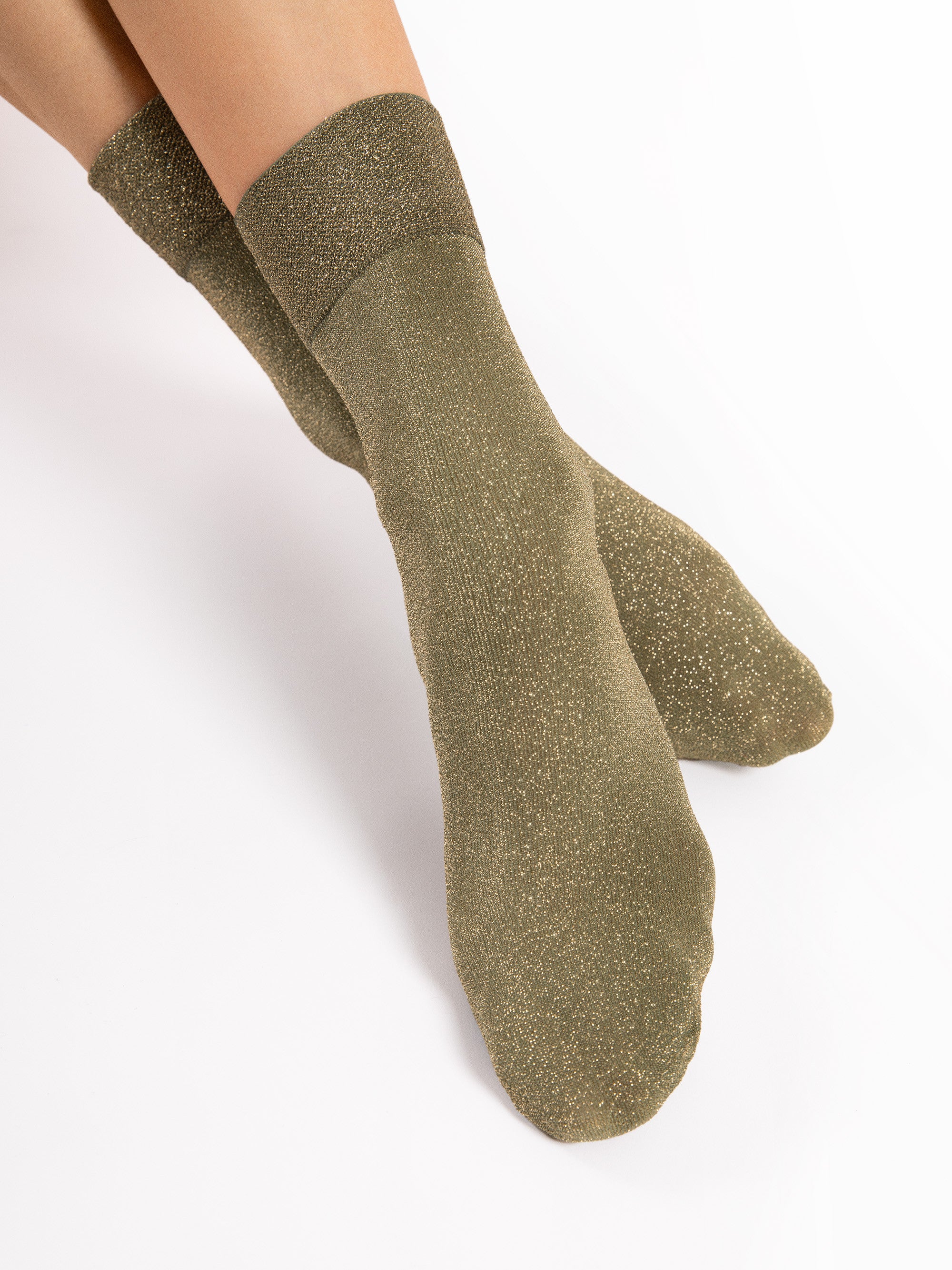 Fiore Shimmer Lurex Crew Socks – 60 Den