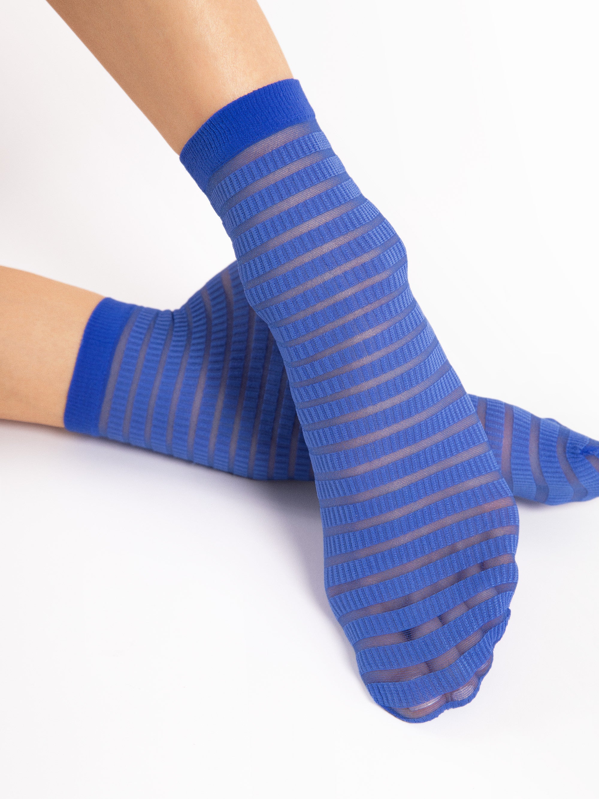 Fiore Horizontal Stripe Crew Socks – 20 Den