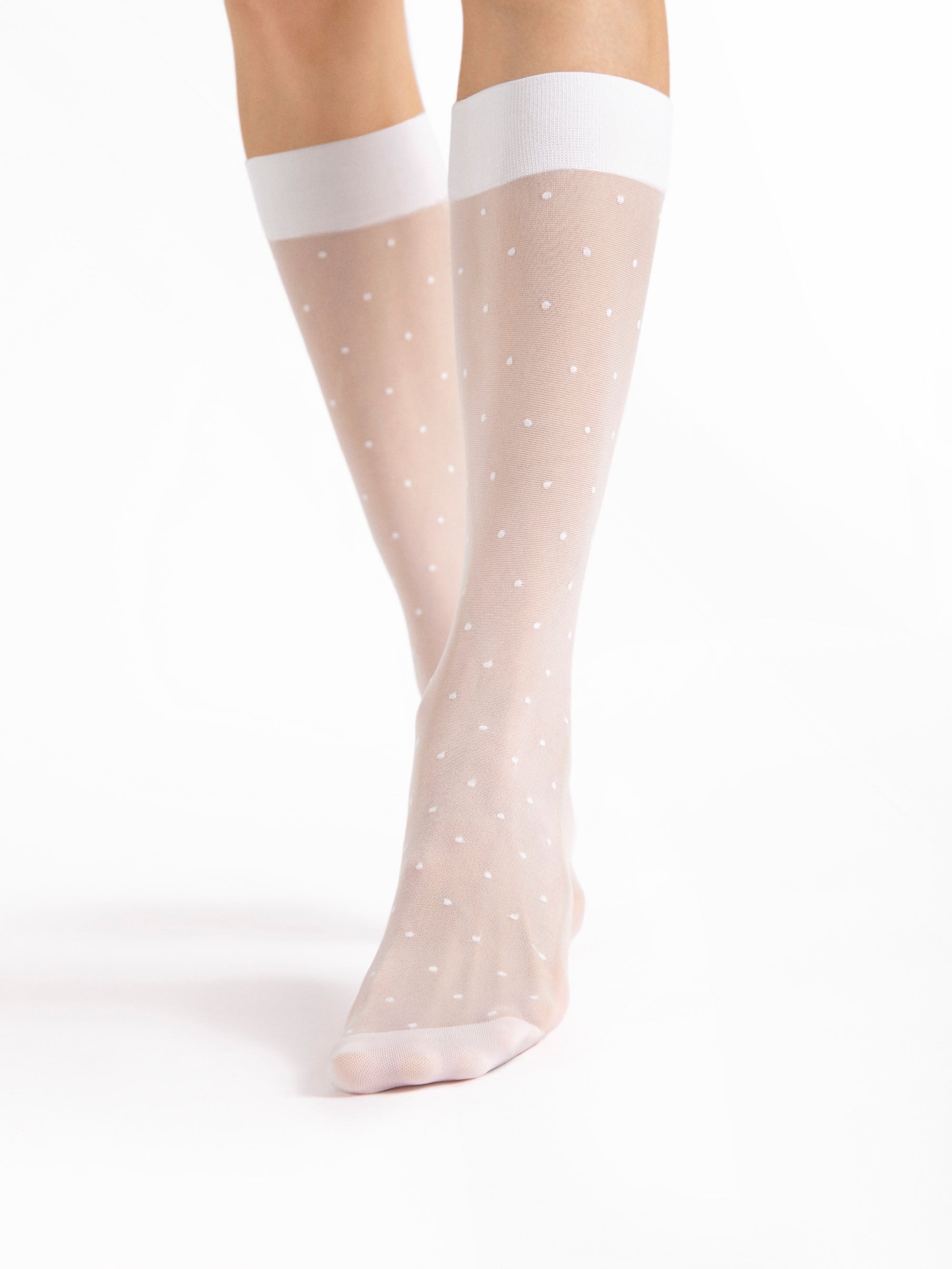 Fiore Polka Dot Massage Knee-High Socks – 20 Den