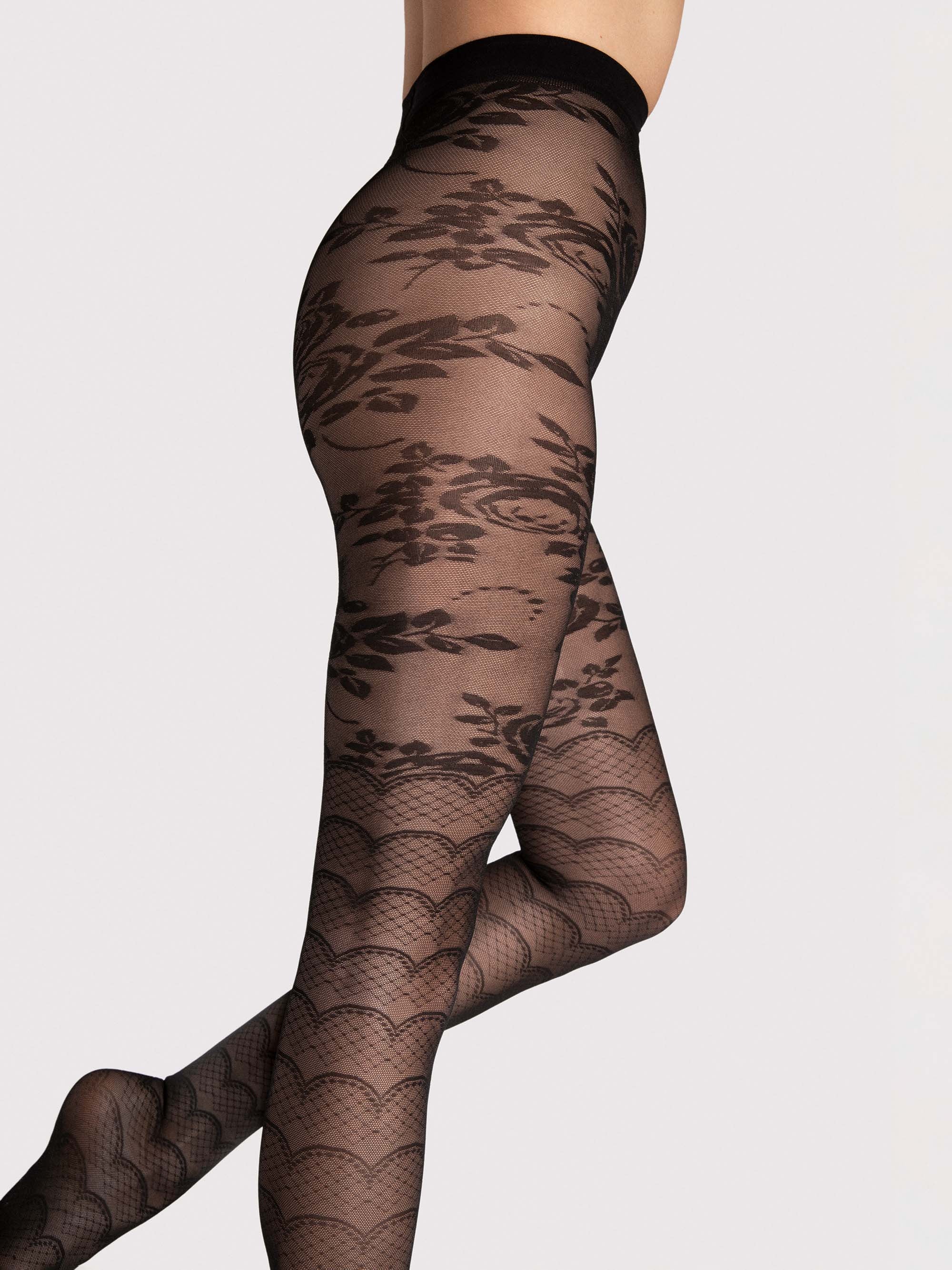 Fiore Aquarius Botanical Pattern Pantyhose – 30 Den