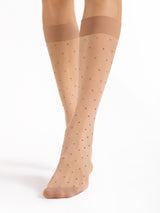 Fiore Polka Dot Massage Knee-High Socks – 20 Den