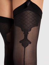 Fiore Vanity 40 Den Patterned Back Seam Stocking