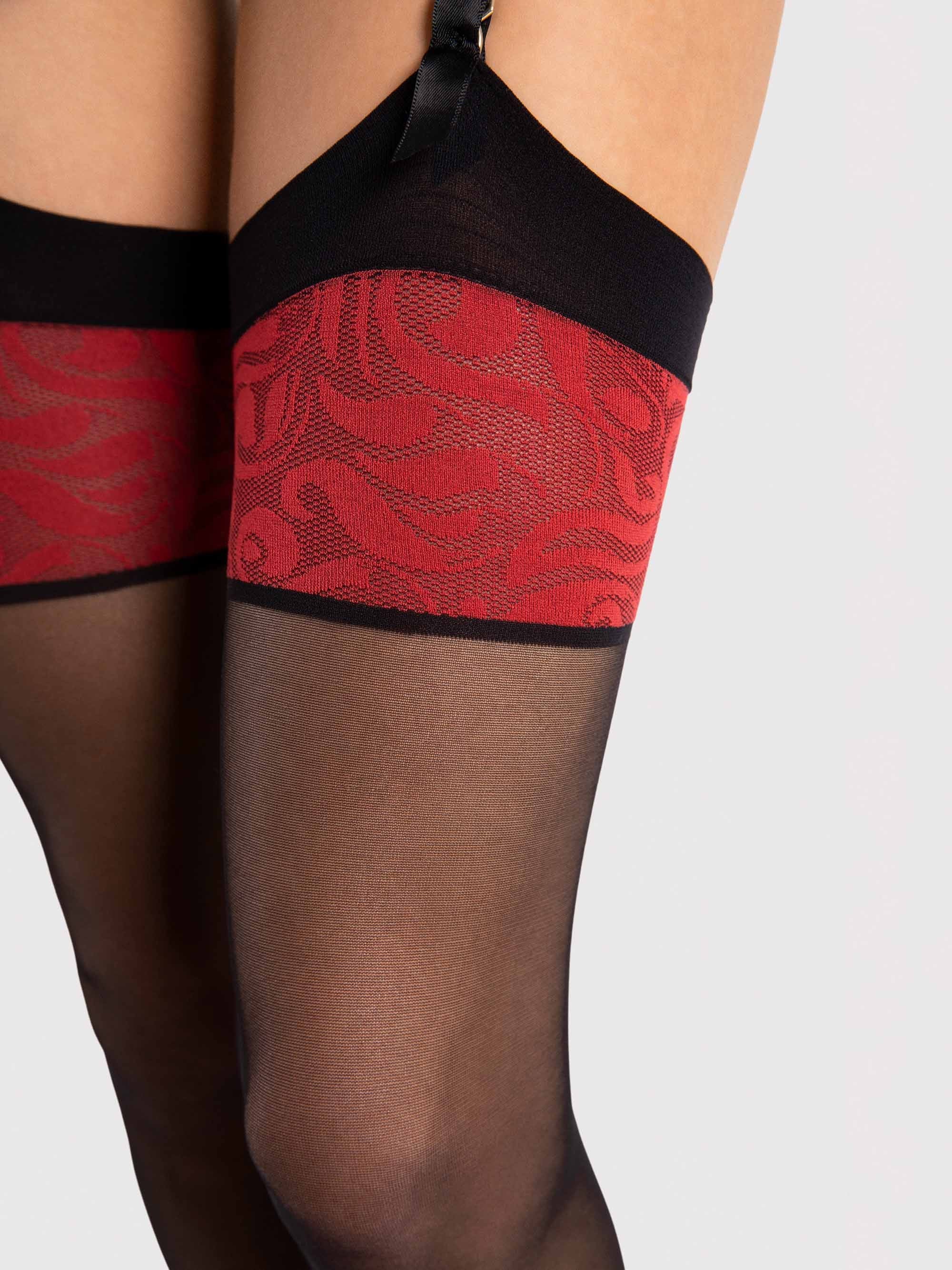 Fiore Scarlett 20 Den Patterned Back Seam Stockings