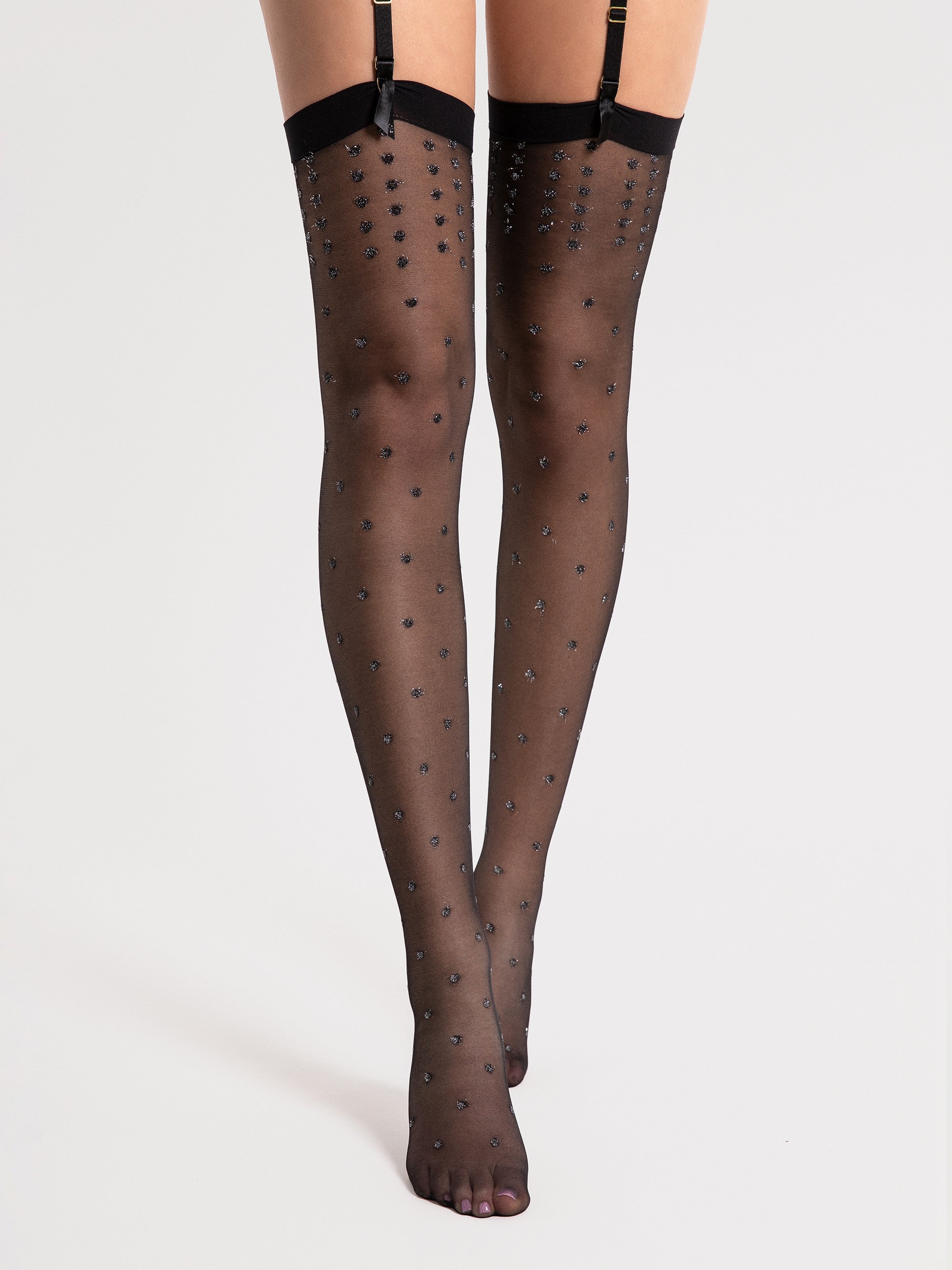Fiore Bruine 15 Den Patterned Stockings