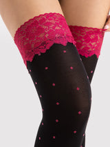 Fiore Volcan 40 Den Patterned Stay-Up Stockings