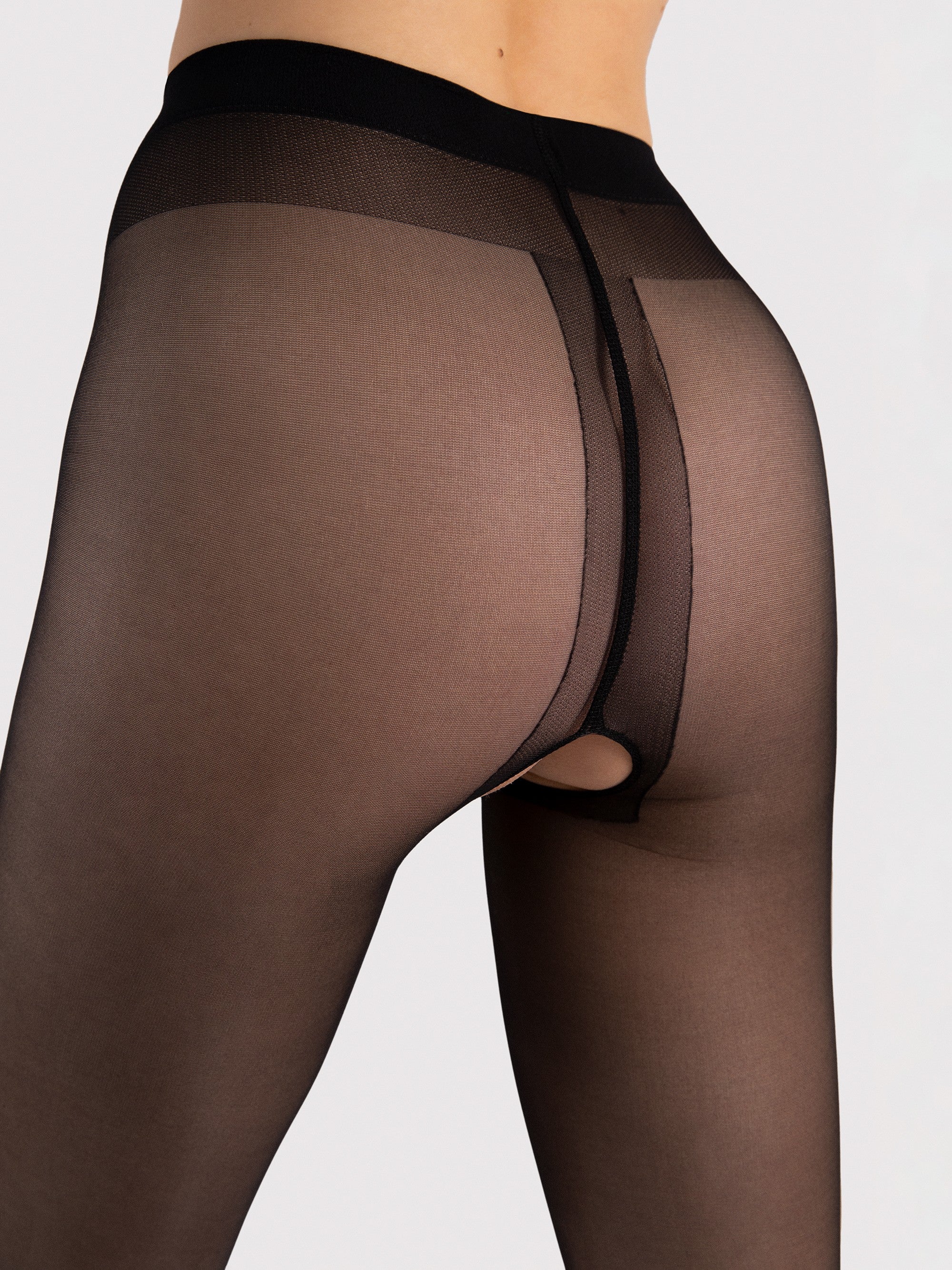 Fiore Open Crotch Sheer Pantyhose – 20 Den