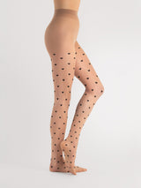 Fiore Heart Pattern Sheer Pantyhose – 15 Den