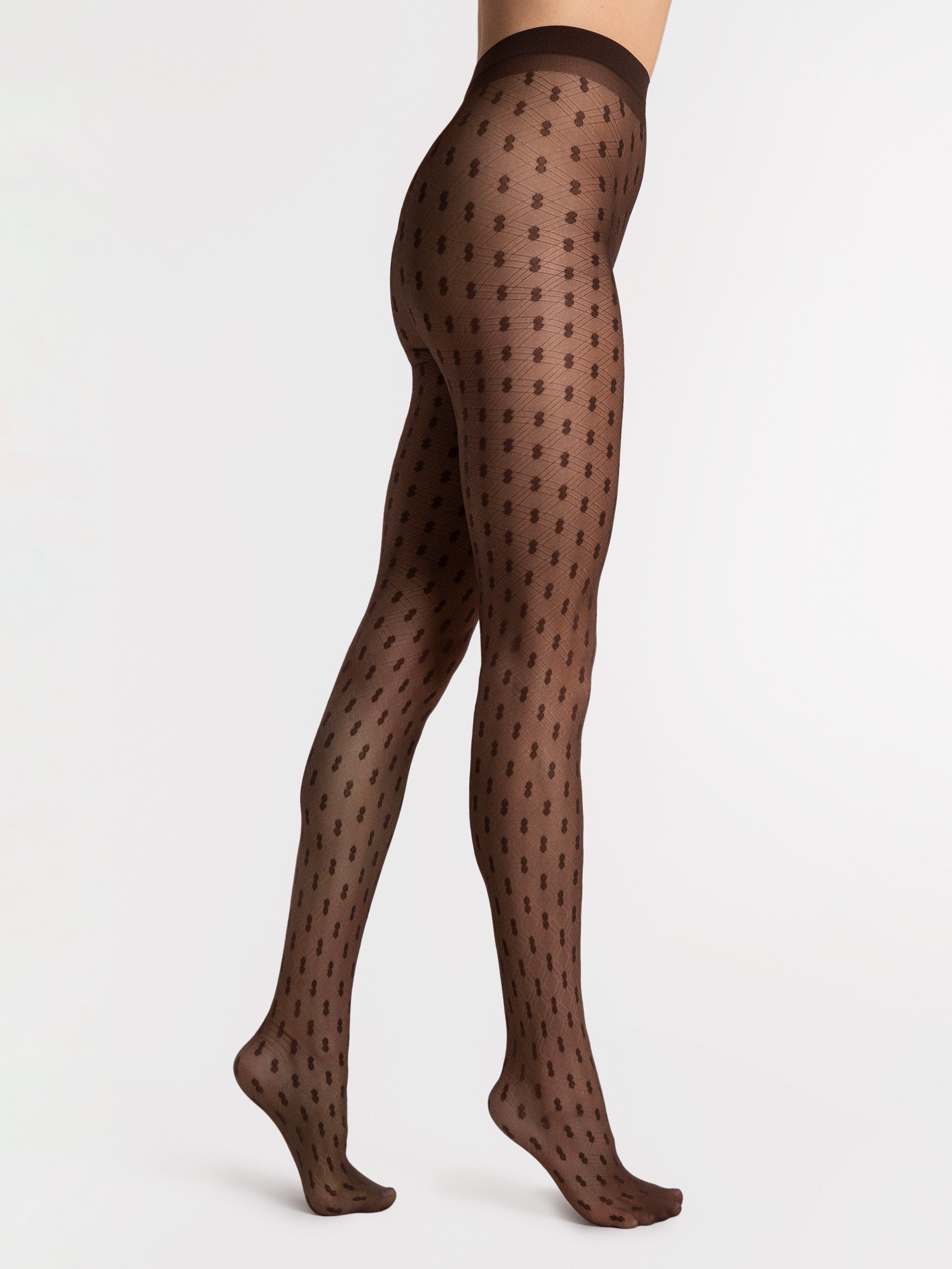 Fiore Diagonal Dot Fishnet Pantyhose – 20 Den