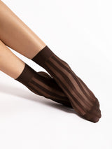 Fiore Vertical Stripe Crew Socks – 20 Den