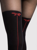 Fiore Bow Stocking-Effect Tights – 40 Den