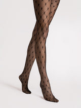 Fiore Serafina Lace Fishnet Pattern Control Top Pantyhose - 20 Den