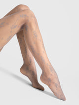 Fiore Rosalia Floral Lace Pattern Control Top Pantyhose - 20 Den