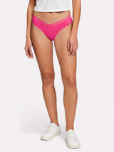 V-Front Modal Thong with Lace 3 Pack