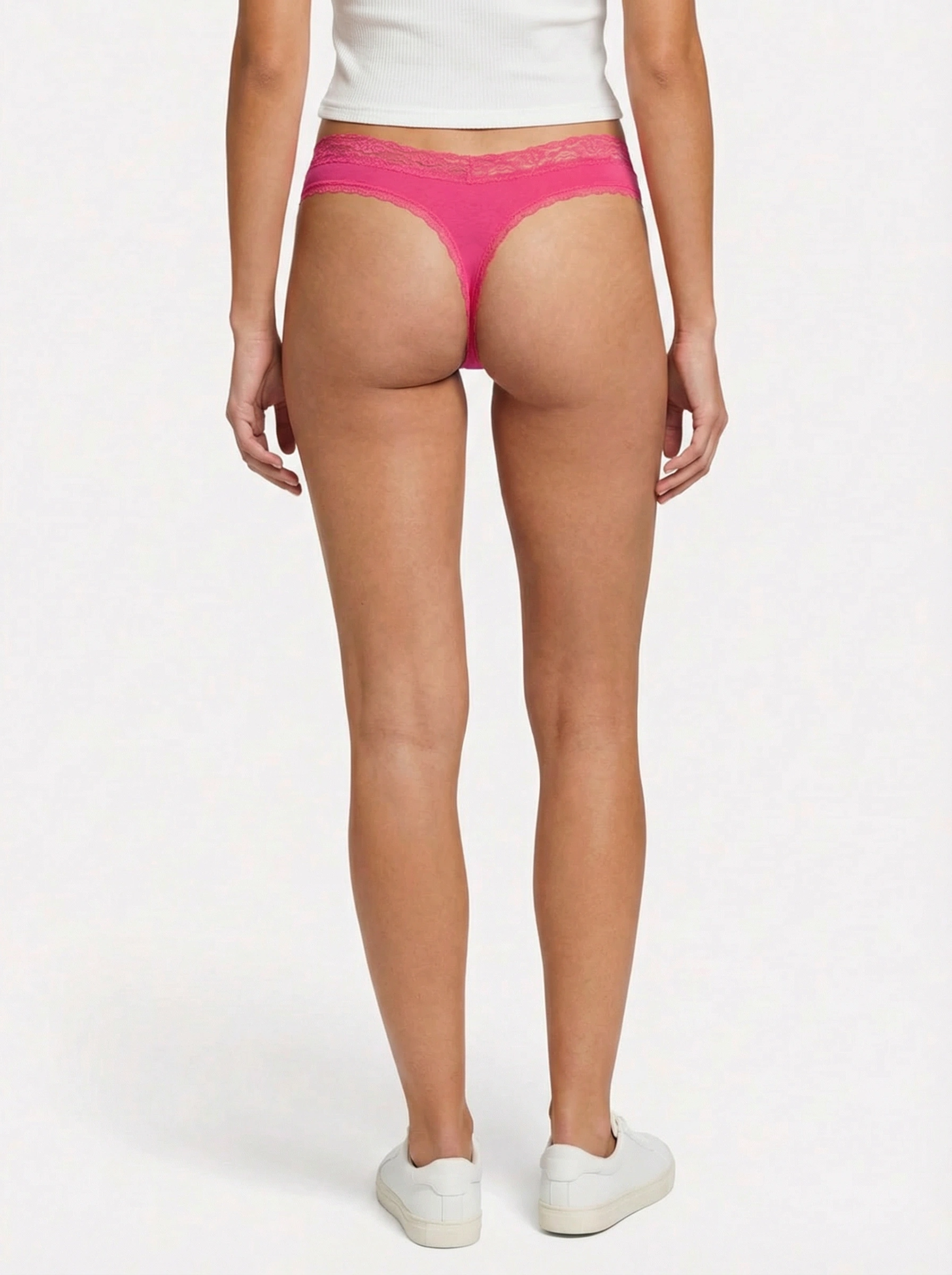 V-Front Modal Thong with Lace 3 Pack