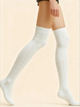 3-Pack Women's Cable Knit Over-the-Knee Socks