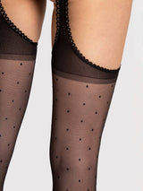 Fiore Polka Dot Suspender Pantyhose – 20 Den