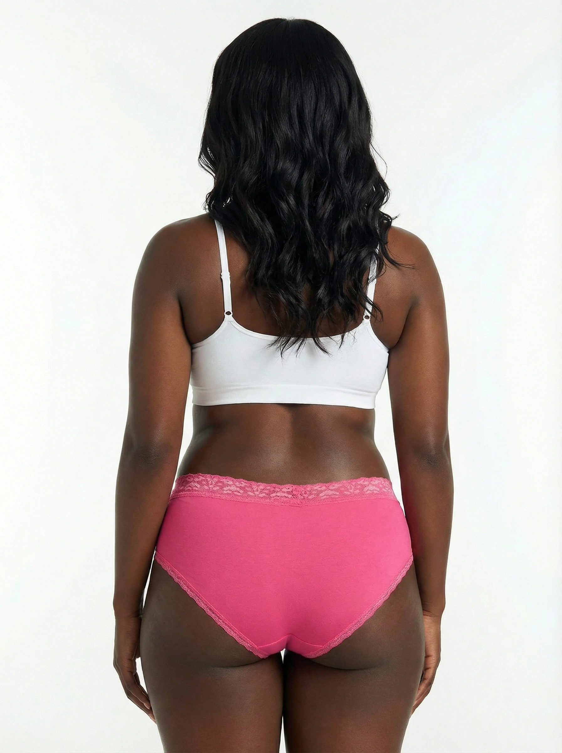 Modal Hipster with Crossed Lace Trim 3 Pack