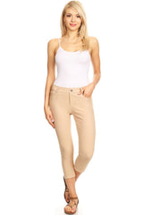 Stretchy 5-Pocket Capri Jeggings