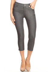 Stretchy 5-Pocket Capri Jeggings