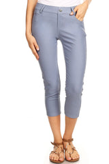 Stretchy 5-Pocket Capri Jeggings