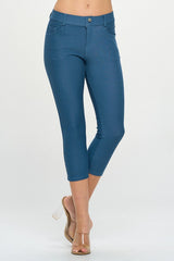 Stretchy 5-Pocket Capri Jeggings