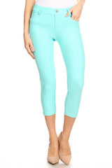 Stretchy 5-Pocket Capri Jeggings
