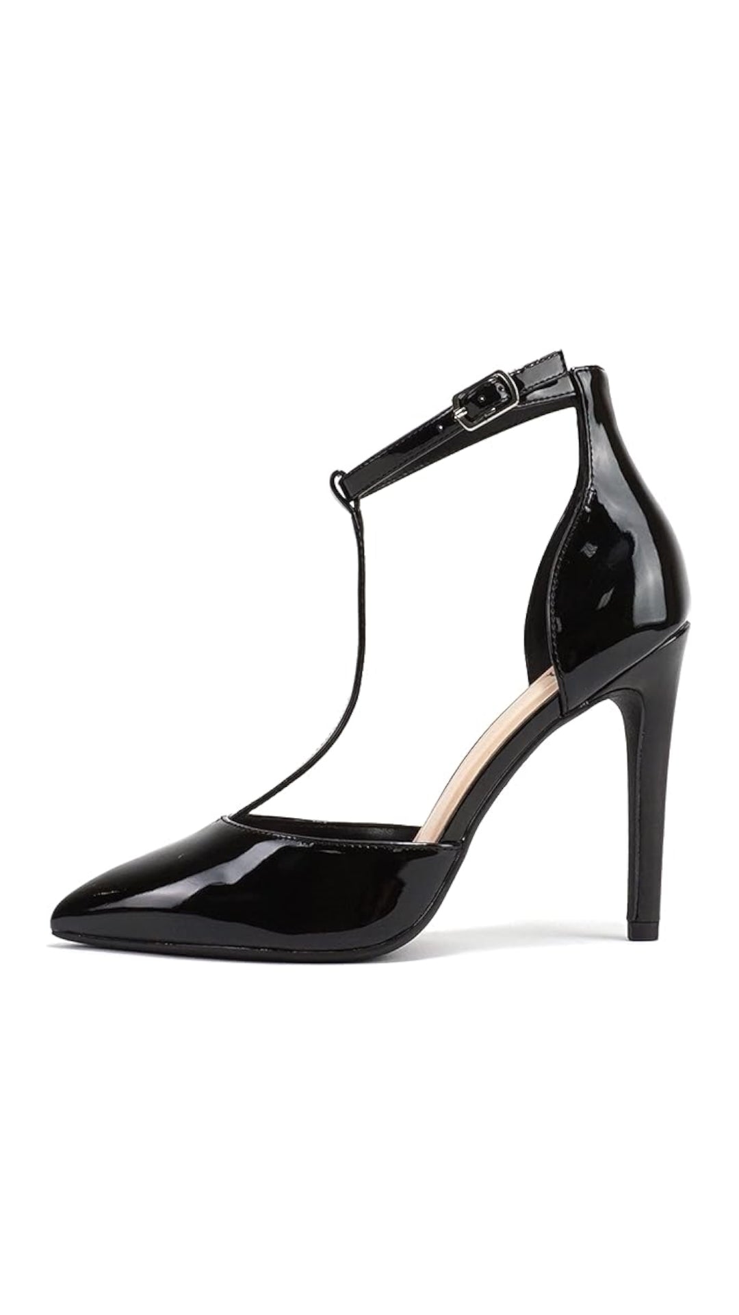 ANYA Pointed Toe T-Strap Stiletto Heel